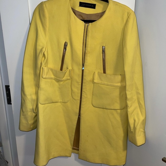 Jackets & Coats Zara Yellow Jacket With Gold Hardware Detail Poshmark